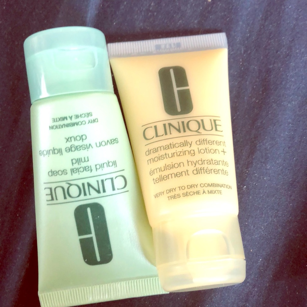 Clinique 2 step face wash and lotion travel NEW